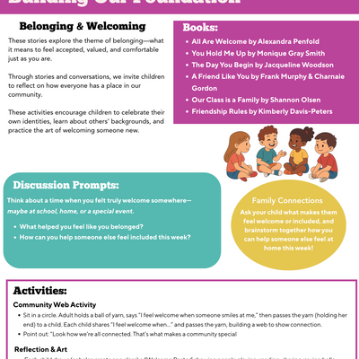 Building Our Foundation: Community Book Lists and Activities